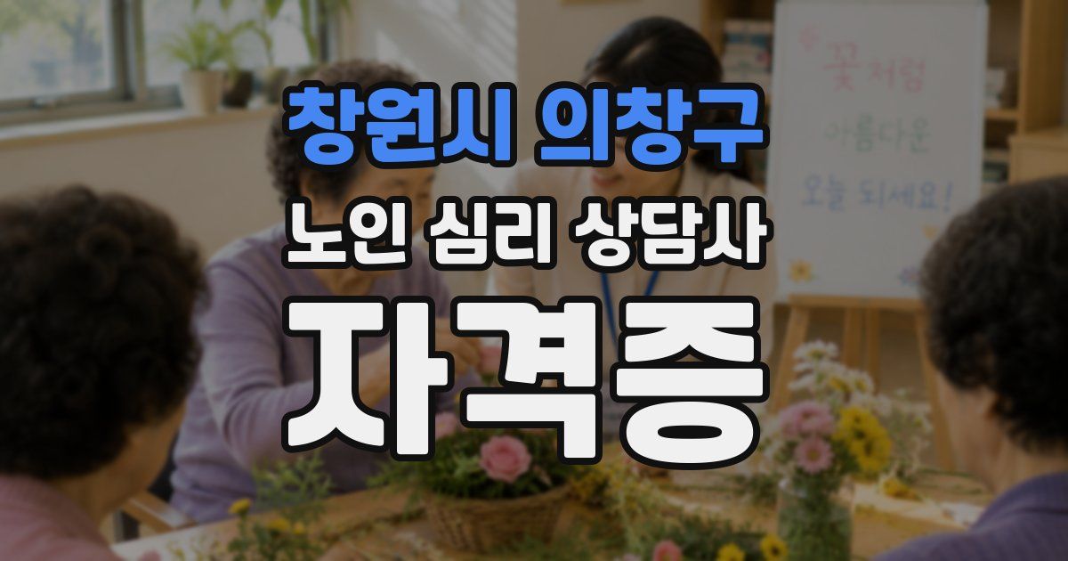 창원시 의창구 노인 심리 상담사 자격증