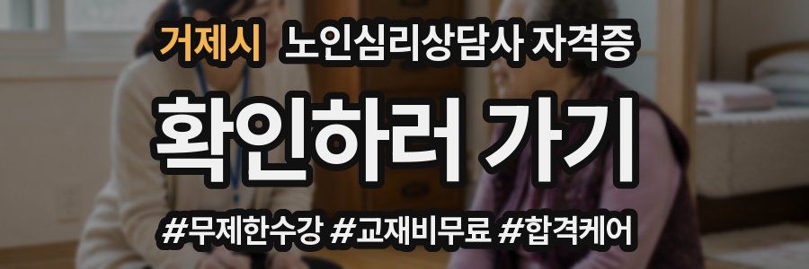 거제시 노인 심리 상담사 자격증