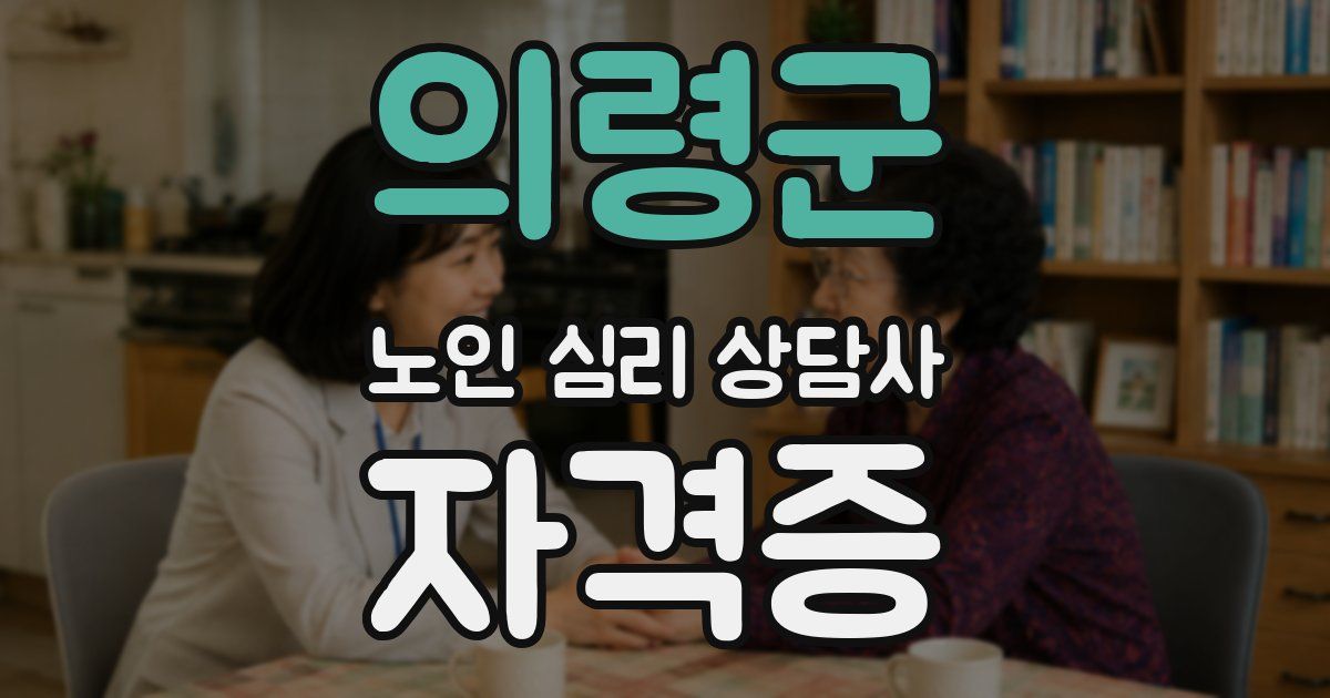 의령군 노인 심리 상담사 자격증