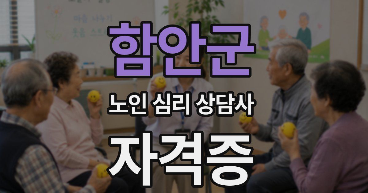 함안군 노인 심리 상담사 자격증