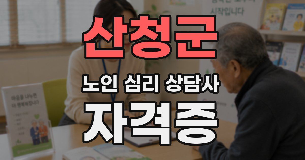 산청군 노인 심리 상담사 자격증