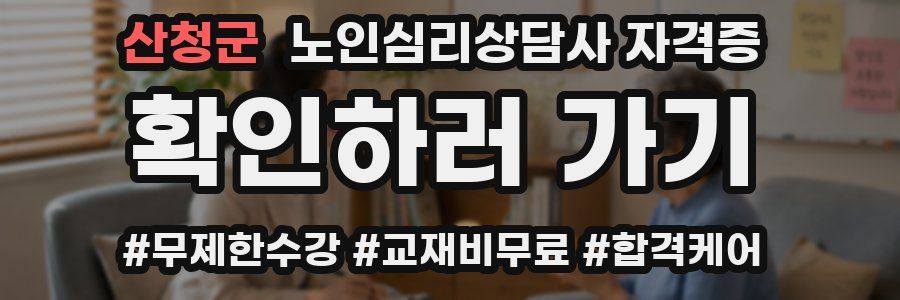 산청군 노인 심리 상담사 자격증
