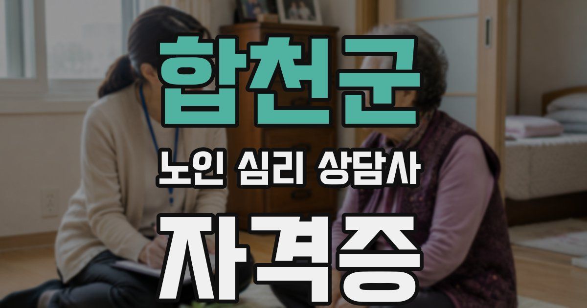 합천군 노인 심리 상담사 자격증