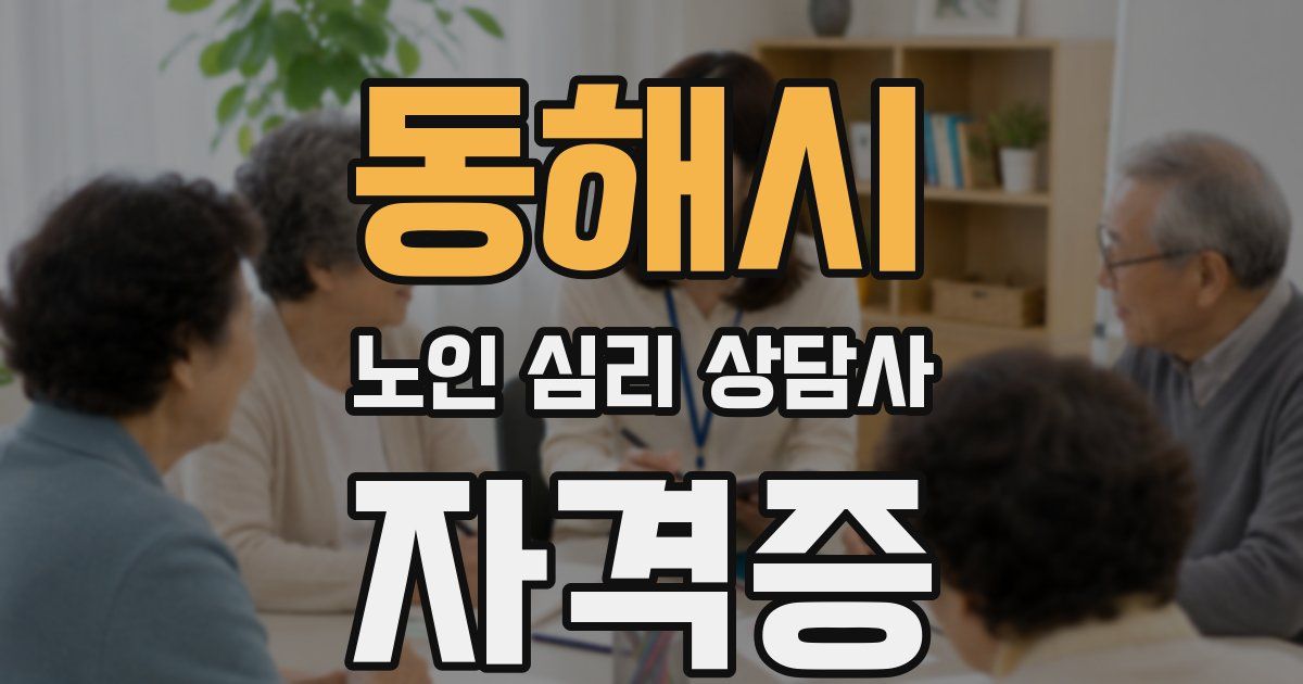 동해시 노인 심리 상담사 자격증