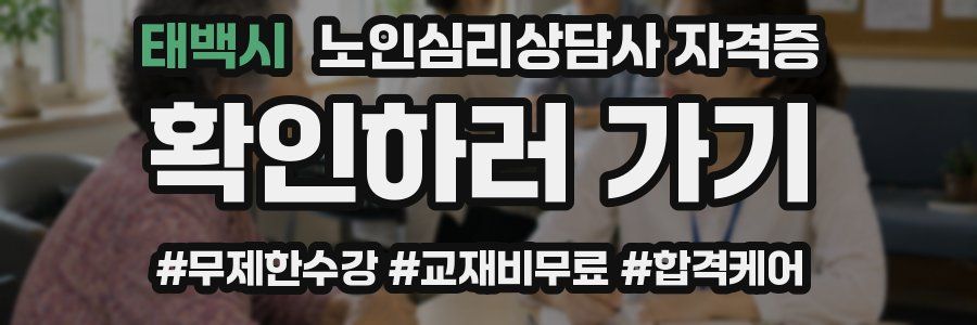 태백시 노인 심리 상담사 자격증