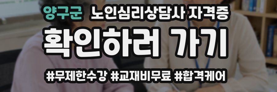 양구군 노인 심리 상담사 자격증