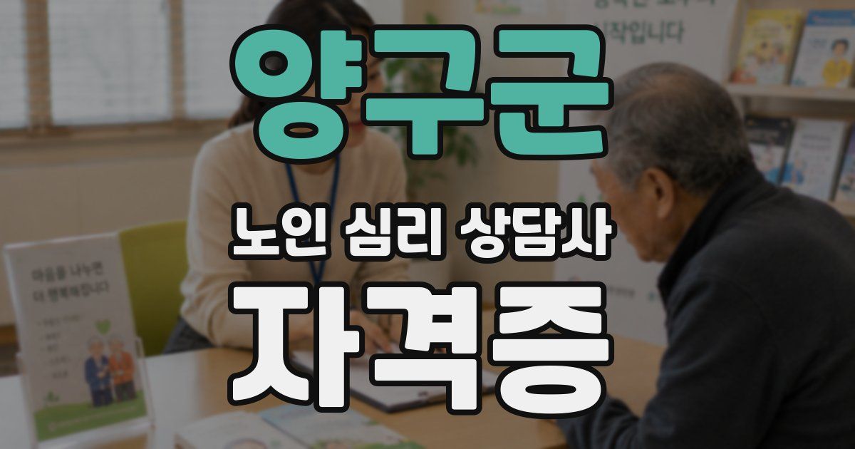 양구군 노인 심리 상담사 자격증