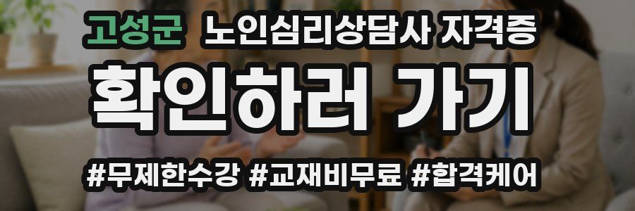 고성군 노인 심리 상담사 자격증