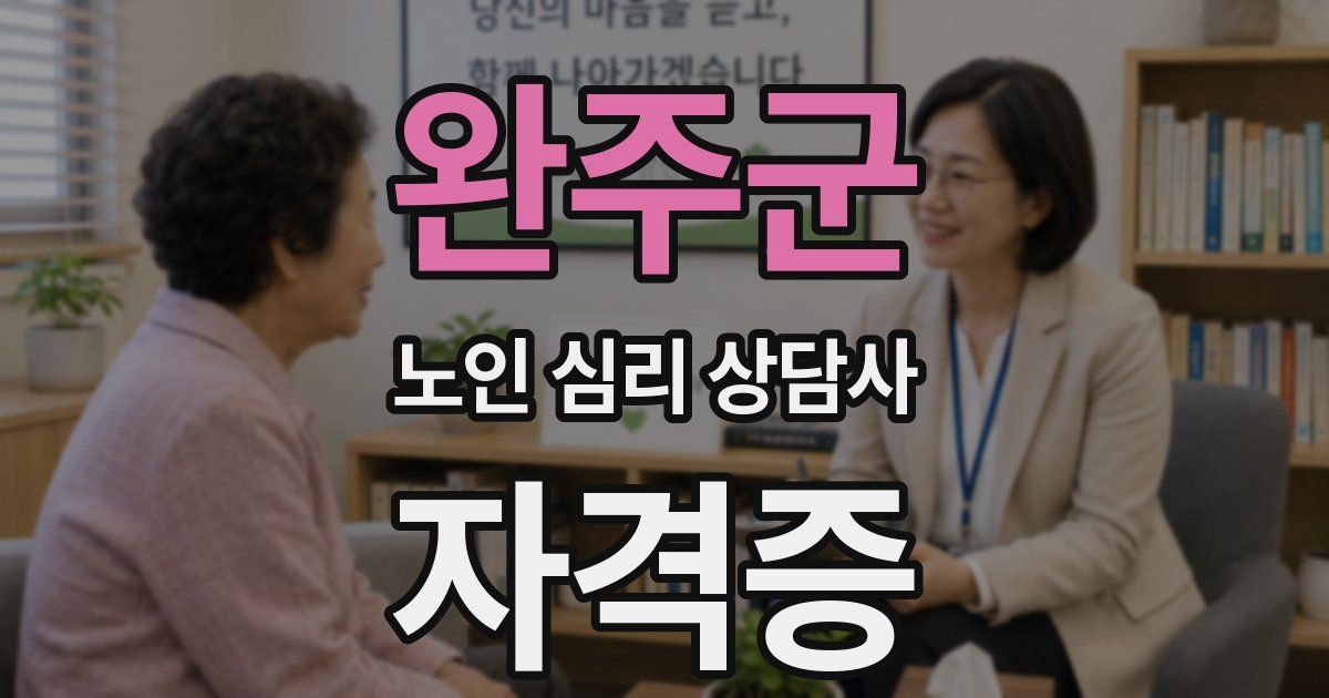 완주군 노인 심리 상담사 자격증