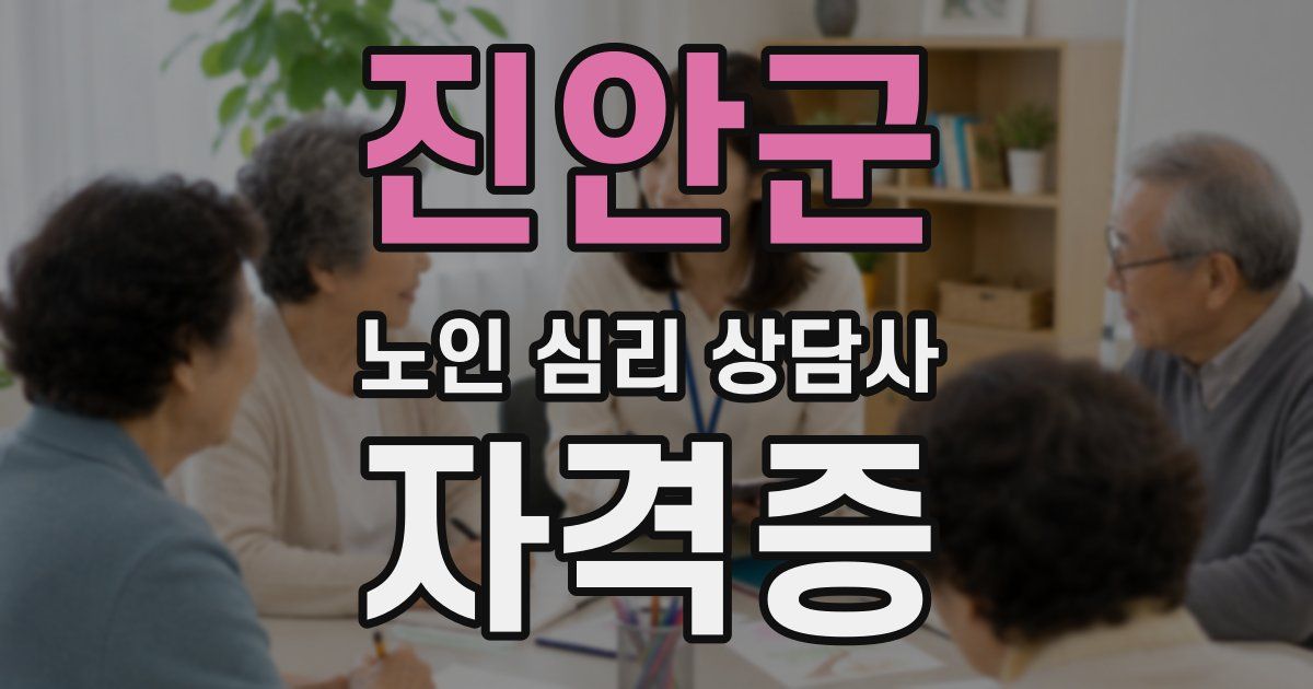 진안군 노인 심리 상담사 자격증
