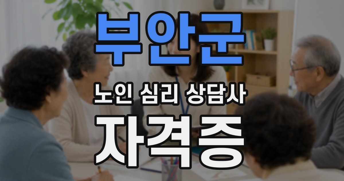 부안군 노인 심리 상담사 자격증