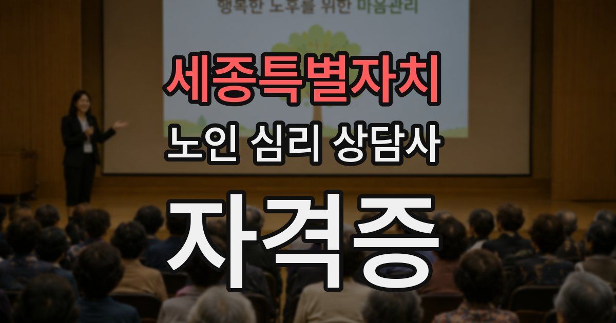 세종특별자치 노인 심리 상담사 자격증