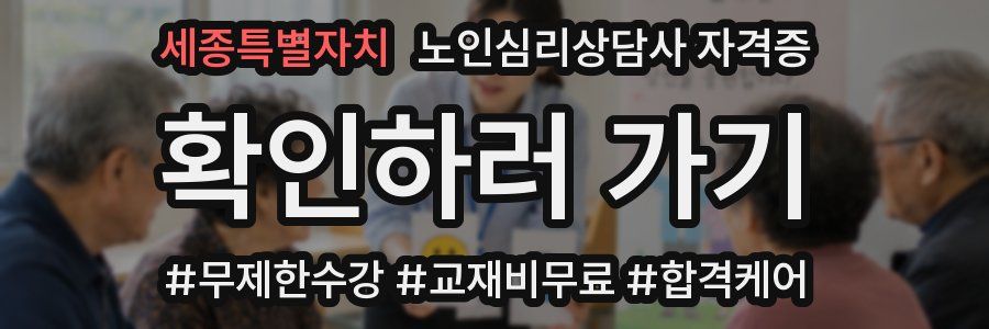 세종특별자치 노인 심리 상담사 자격증