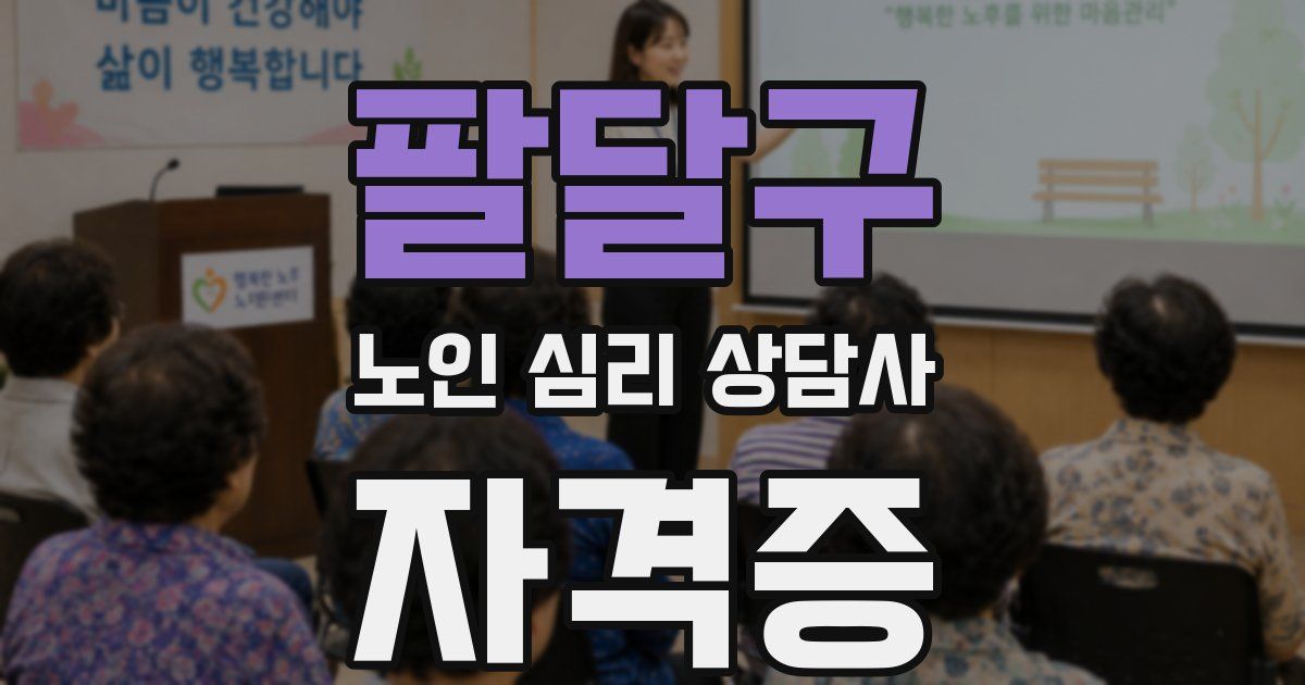 팔달구 노인 심리 상담사 자격증