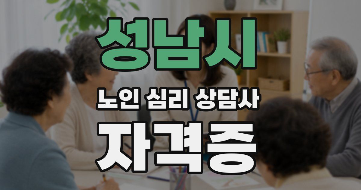 성남시 노인 심리 상담사 자격증