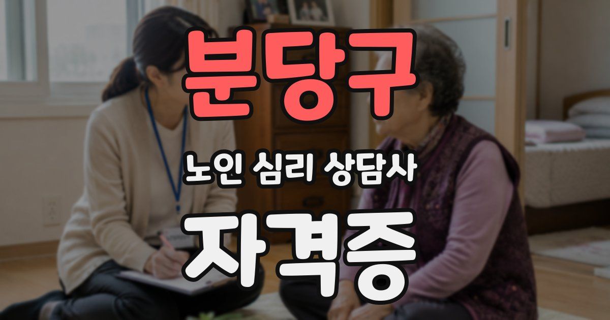 분당구 노인 심리 상담사 자격증