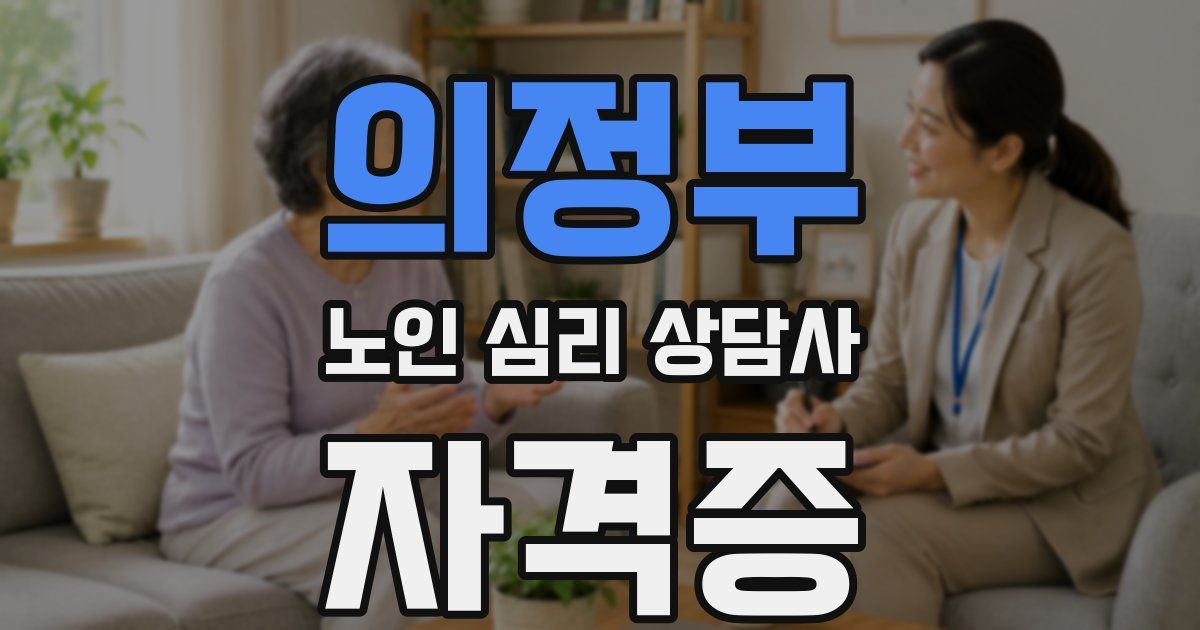 의정부 노인 심리 상담사 자격증
