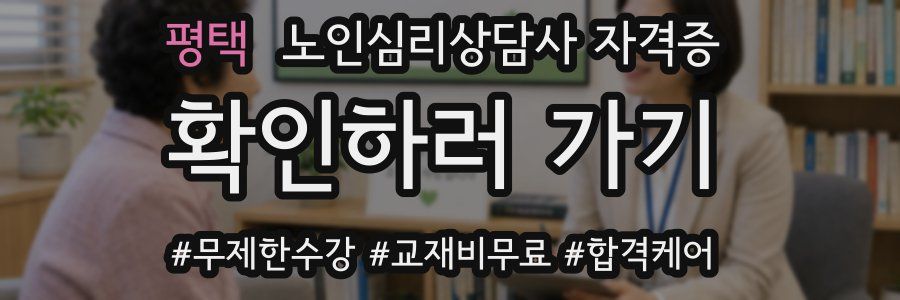 평택 노인 심리 상담사 자격증