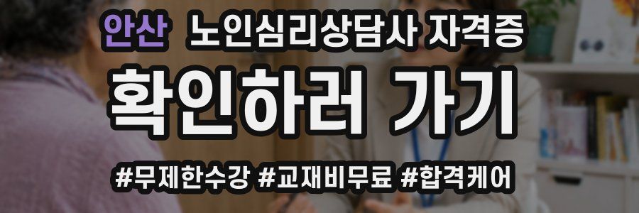 안산 노인 심리 상담사 자격증