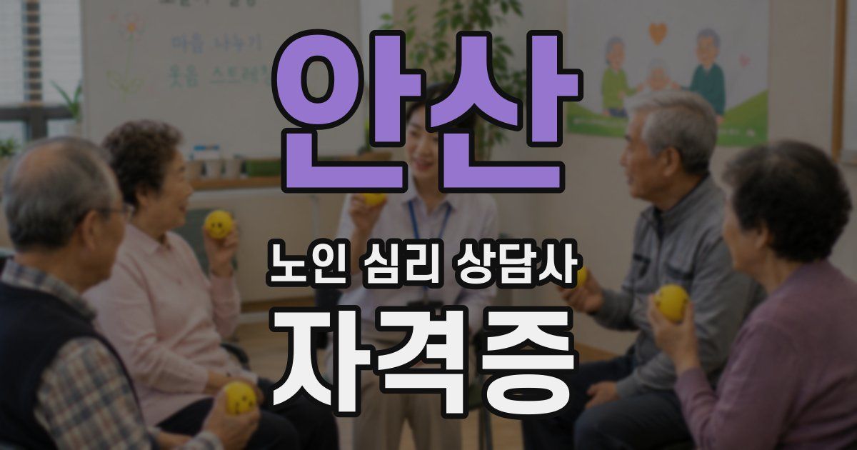 안산 노인 심리 상담사 자격증