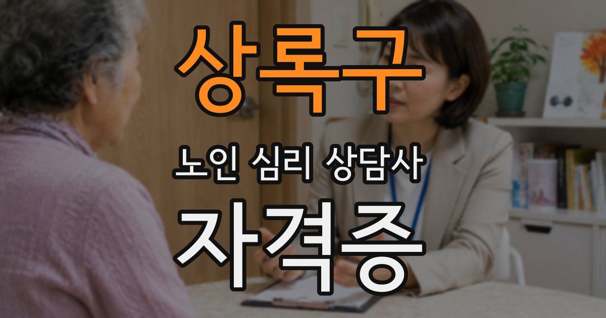 상록구 노인 심리 상담사 자격증