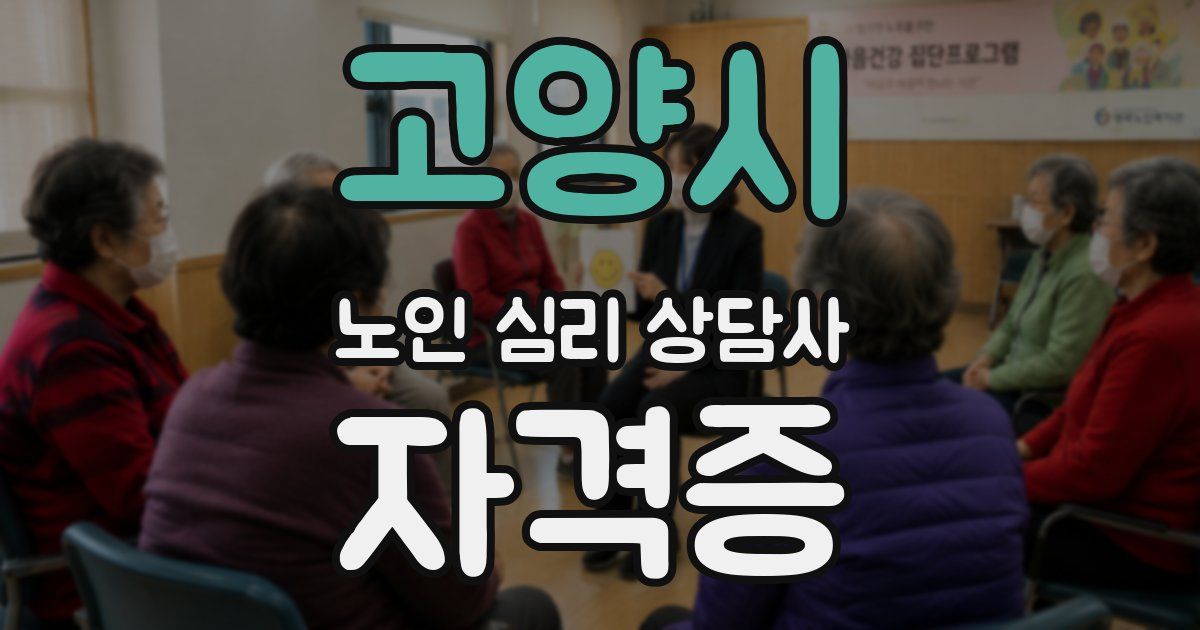 고양시 노인 심리 상담사 자격증