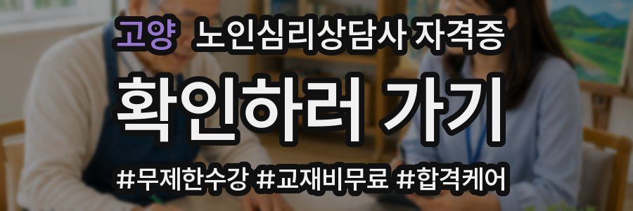고양 노인 심리 상담사 자격증