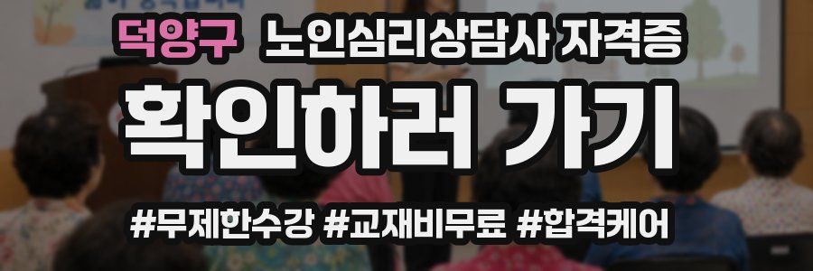 덕양구 노인 심리 상담사 자격증