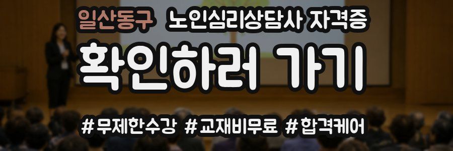 일산동구 노인 심리 상담사 자격증