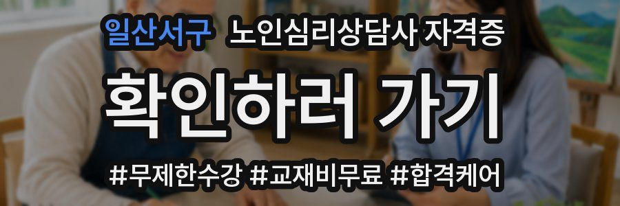 일산서구 노인 심리 상담사 자격증