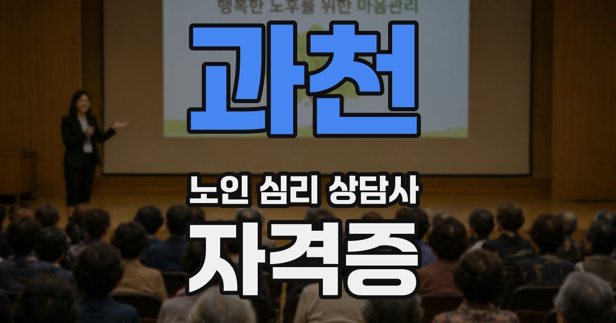 과천 노인 심리 상담사 자격증