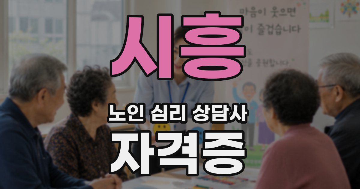 시흥 노인 심리 상담사 자격증