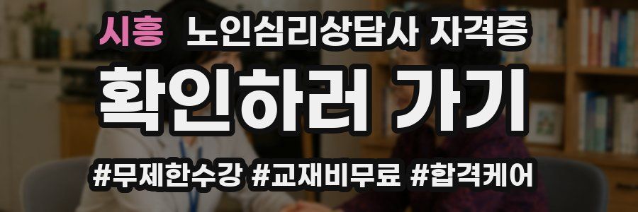 시흥 노인 심리 상담사 자격증