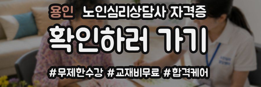 용인 노인 심리 상담사 자격증
