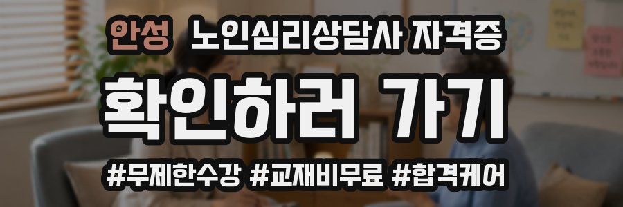 안성 노인 심리 상담사 자격증
