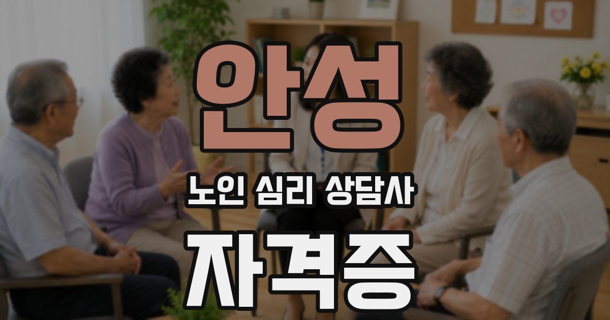 안성 노인 심리 상담사 자격증
