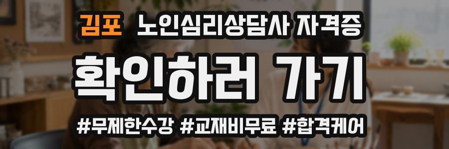 김포 노인 심리 상담사 자격증