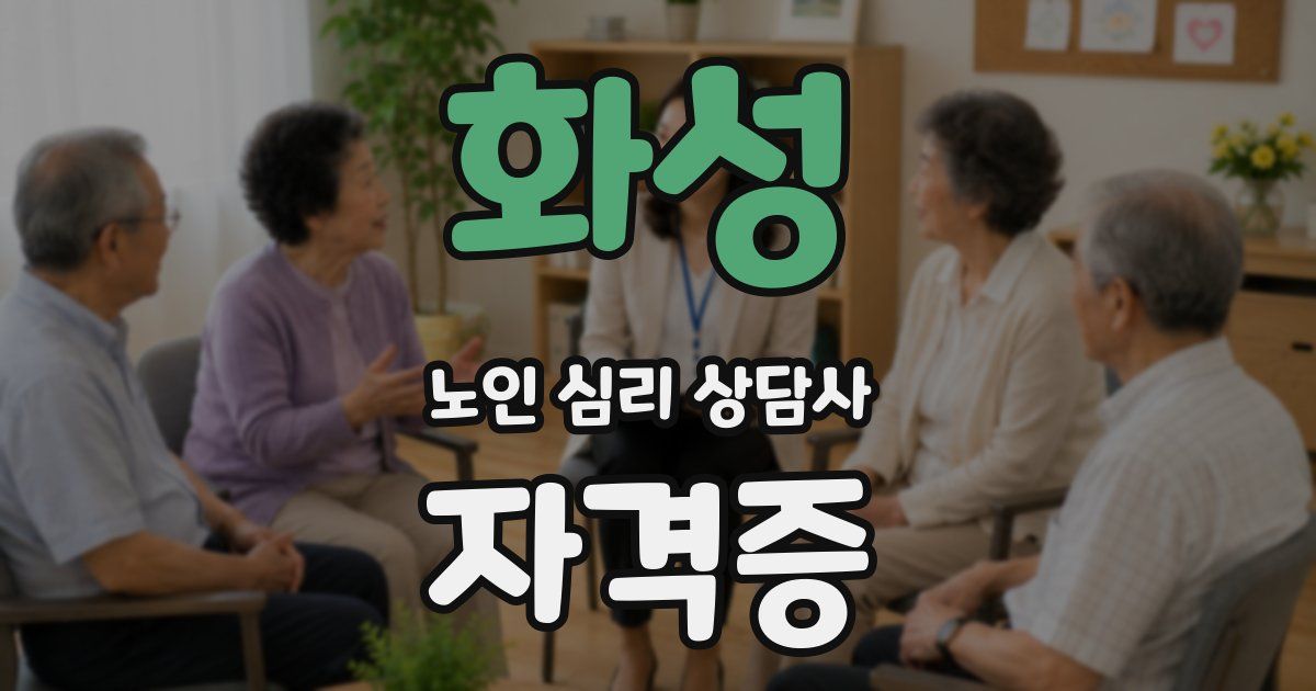화성 노인 심리 상담사 자격증