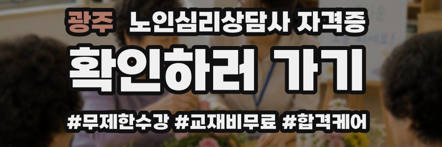 광주 노인 심리 상담사 자격증