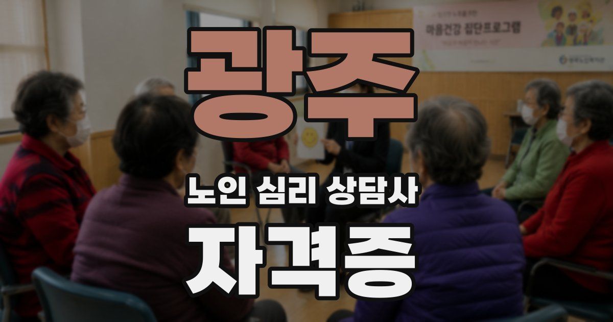 광주 노인 심리 상담사 자격증