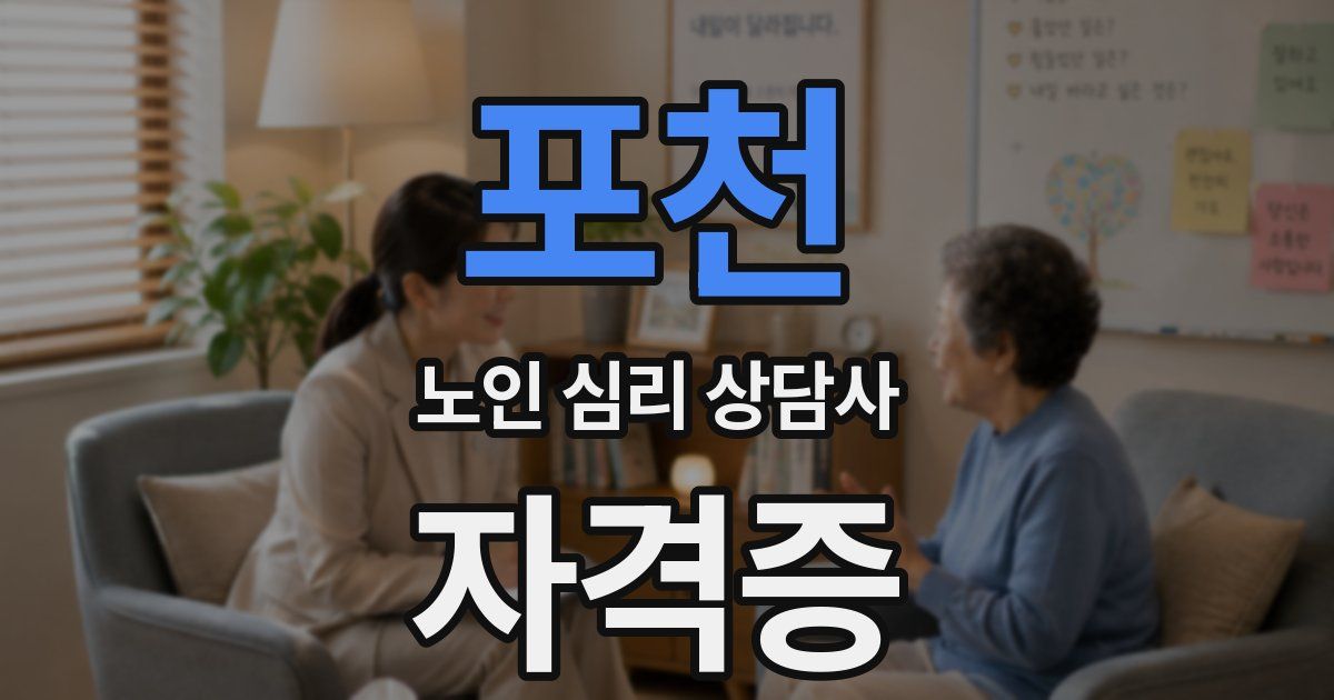 포천 노인 심리 상담사 자격증