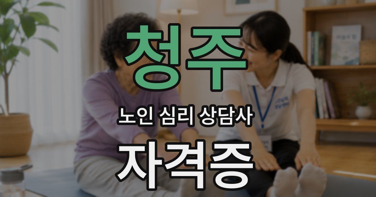 청주 노인 심리 상담사 자격증