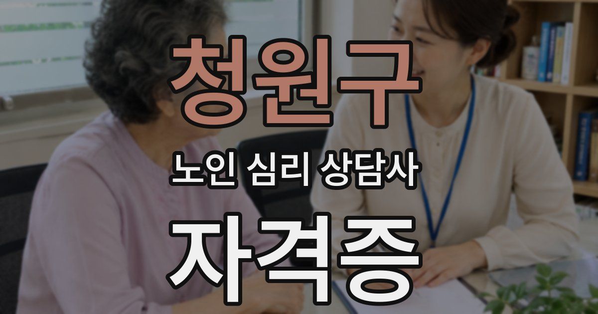 청원구 노인 심리 상담사 자격증