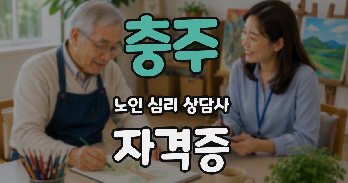 충주 노인 심리 상담사 자격증