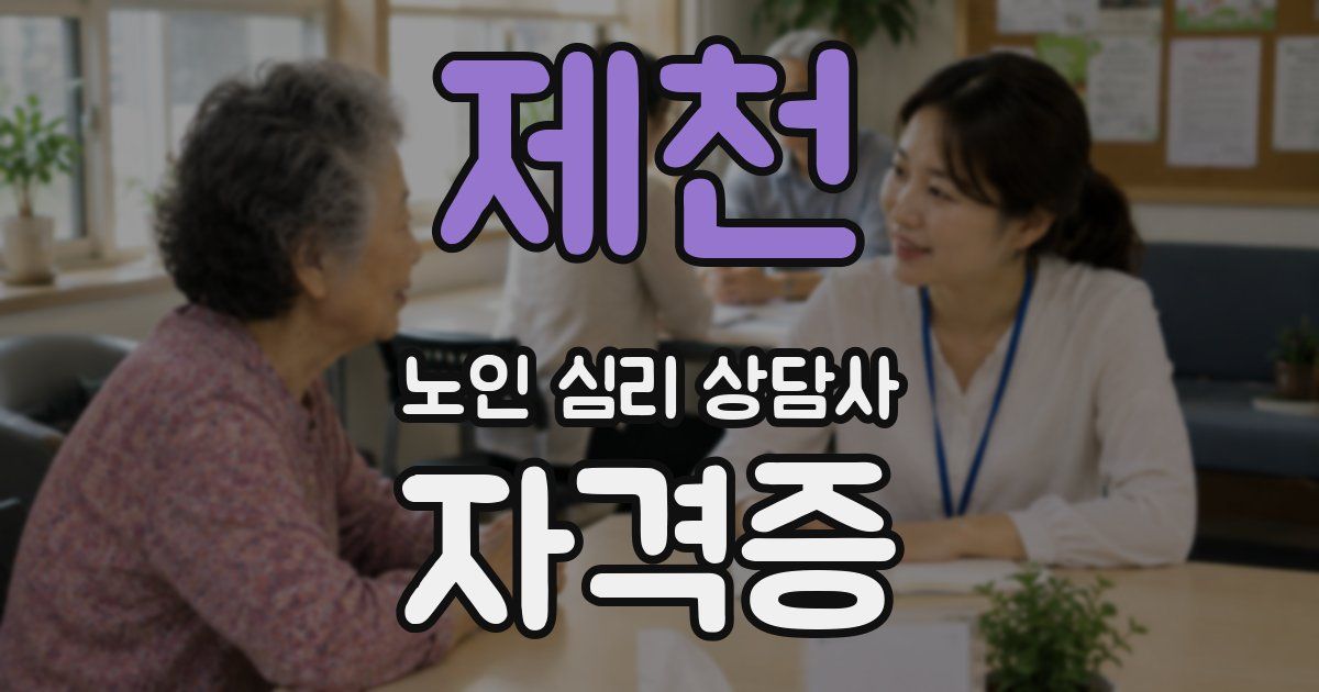 제천 노인 심리 상담사 자격증