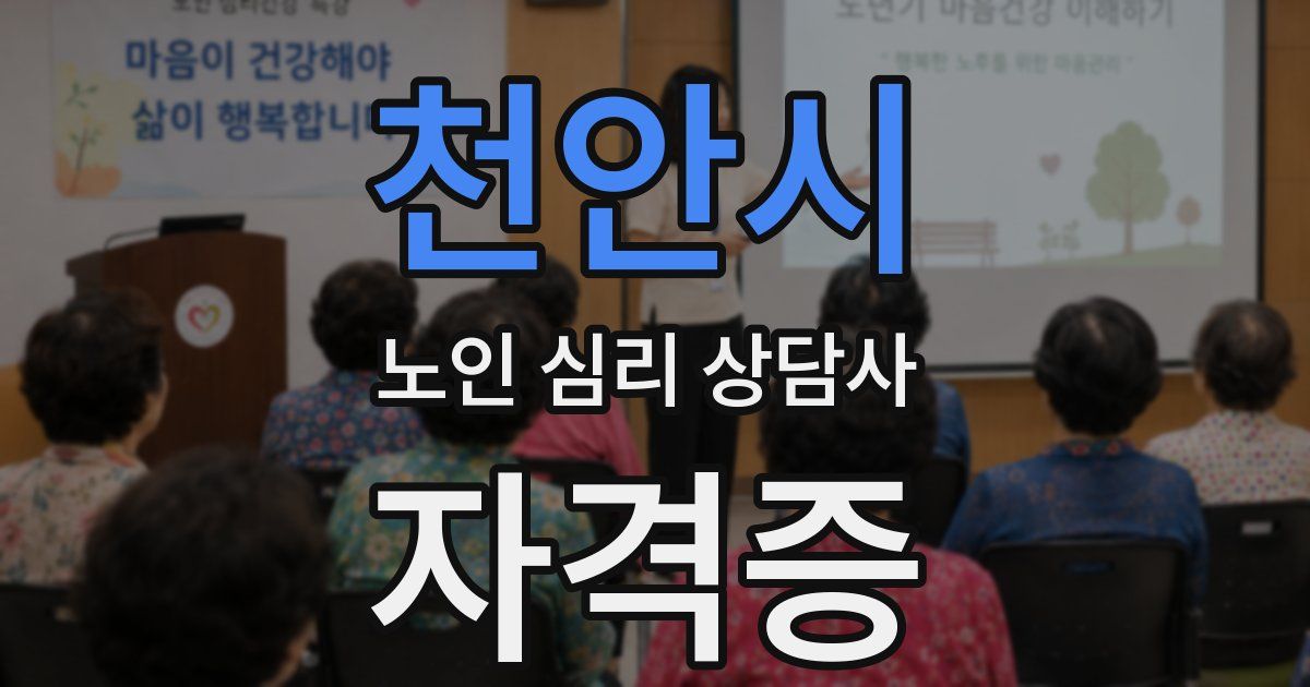 천안시 노인 심리 상담사 자격증