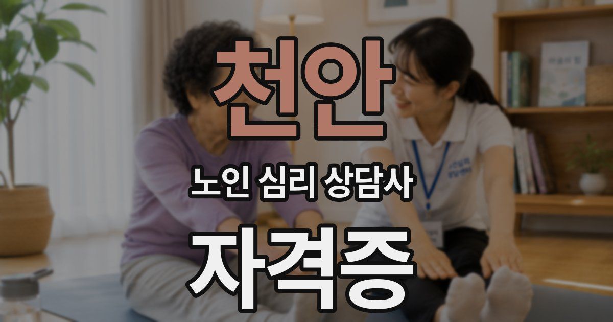 천안 노인 심리 상담사 자격증