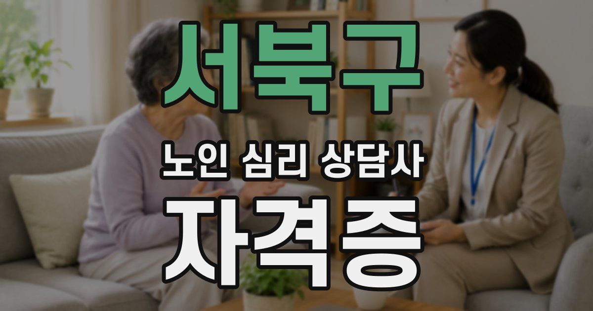 서북구 노인 심리 상담사 자격증