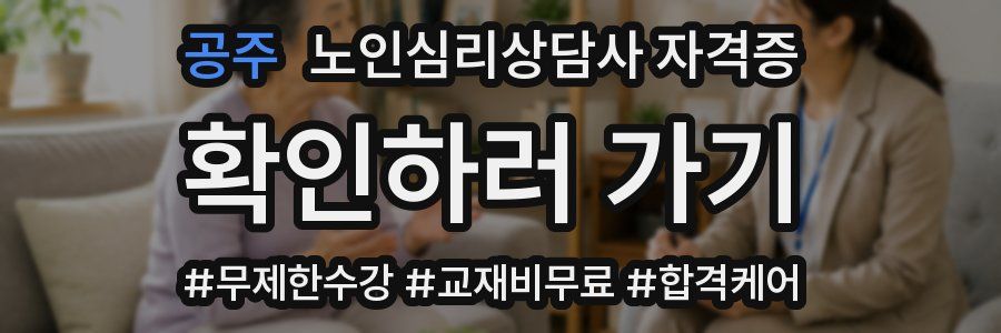 공주 노인 심리 상담사 자격증