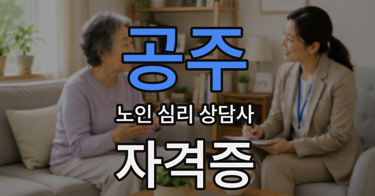 공주 노인 심리 상담사 자격증